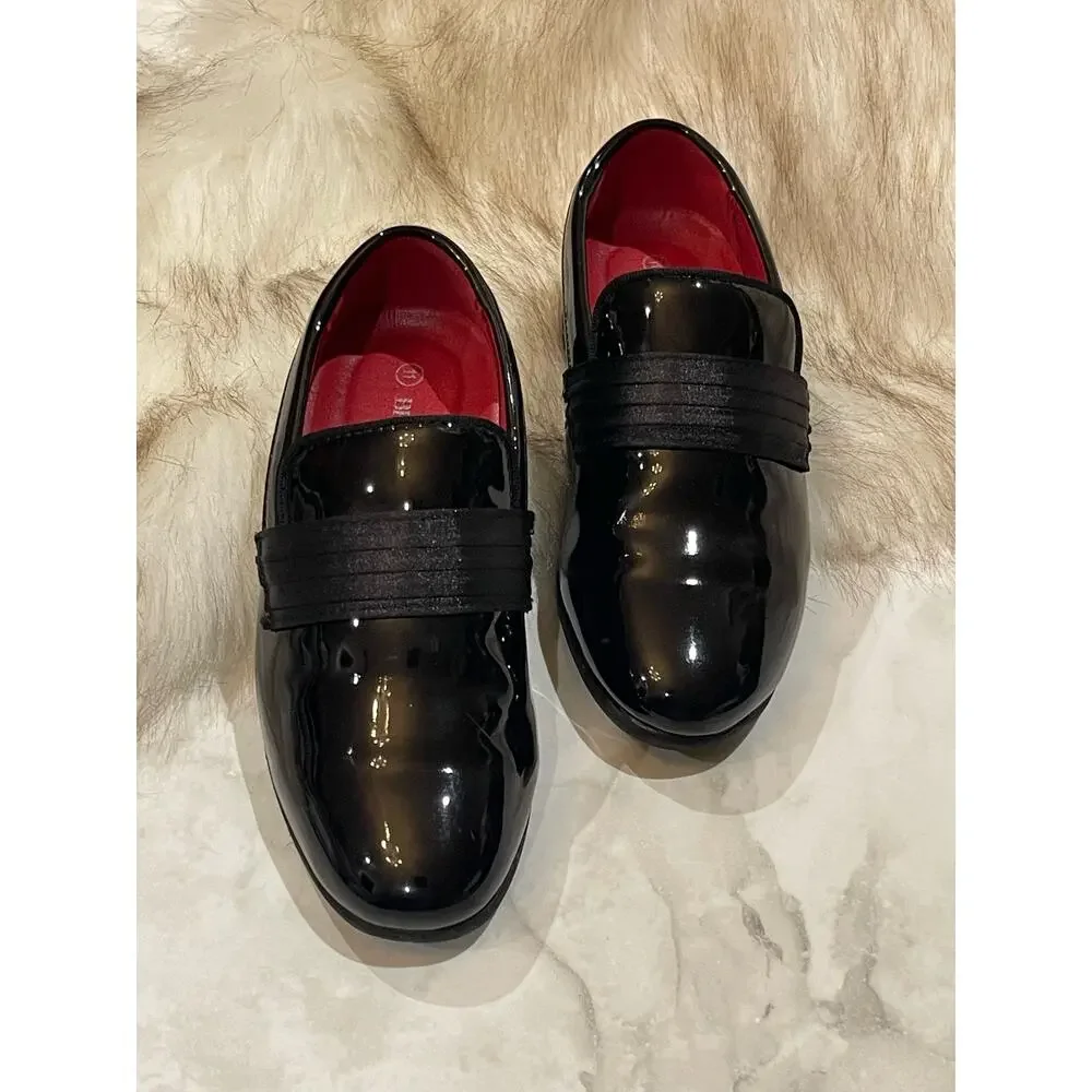 Bruno Marc Boy's Dress Formal Tuxedo Shoes Slip-on Loafers Kids Size 11